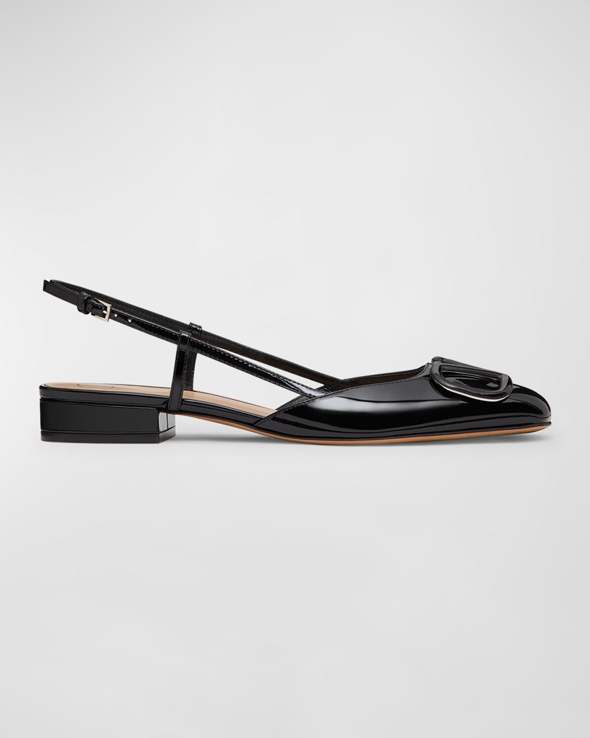 Valentino Garavani VLogo Patent Slingback Ballerina Flats