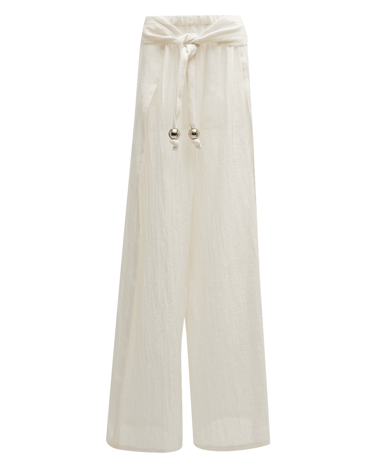 Lisa Marie Fernandez Wide-Leg Split-Side Gauze Pants