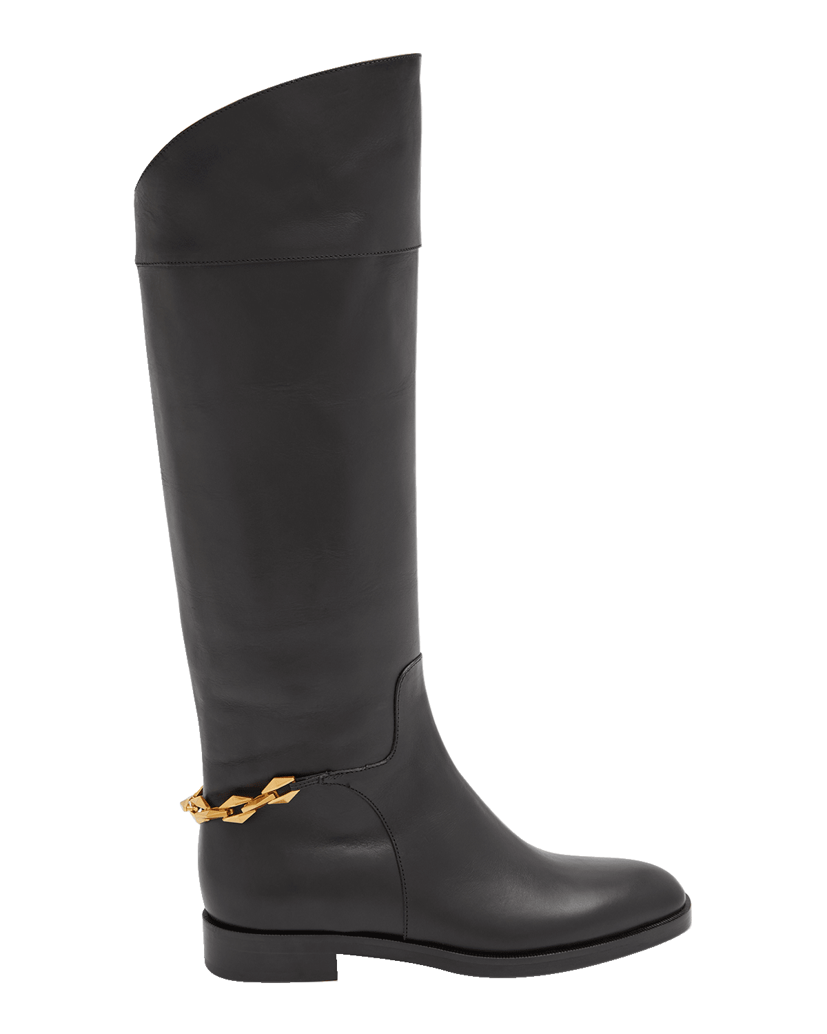 Jimmy Choo Nell Leather Chain Tall Riding Boots