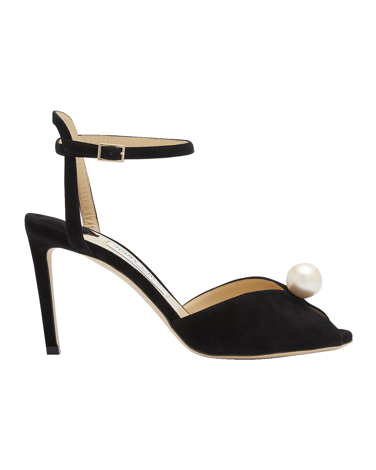 Jimmy Choo Sacora Suede Pearly Ankle-Strap Sandals