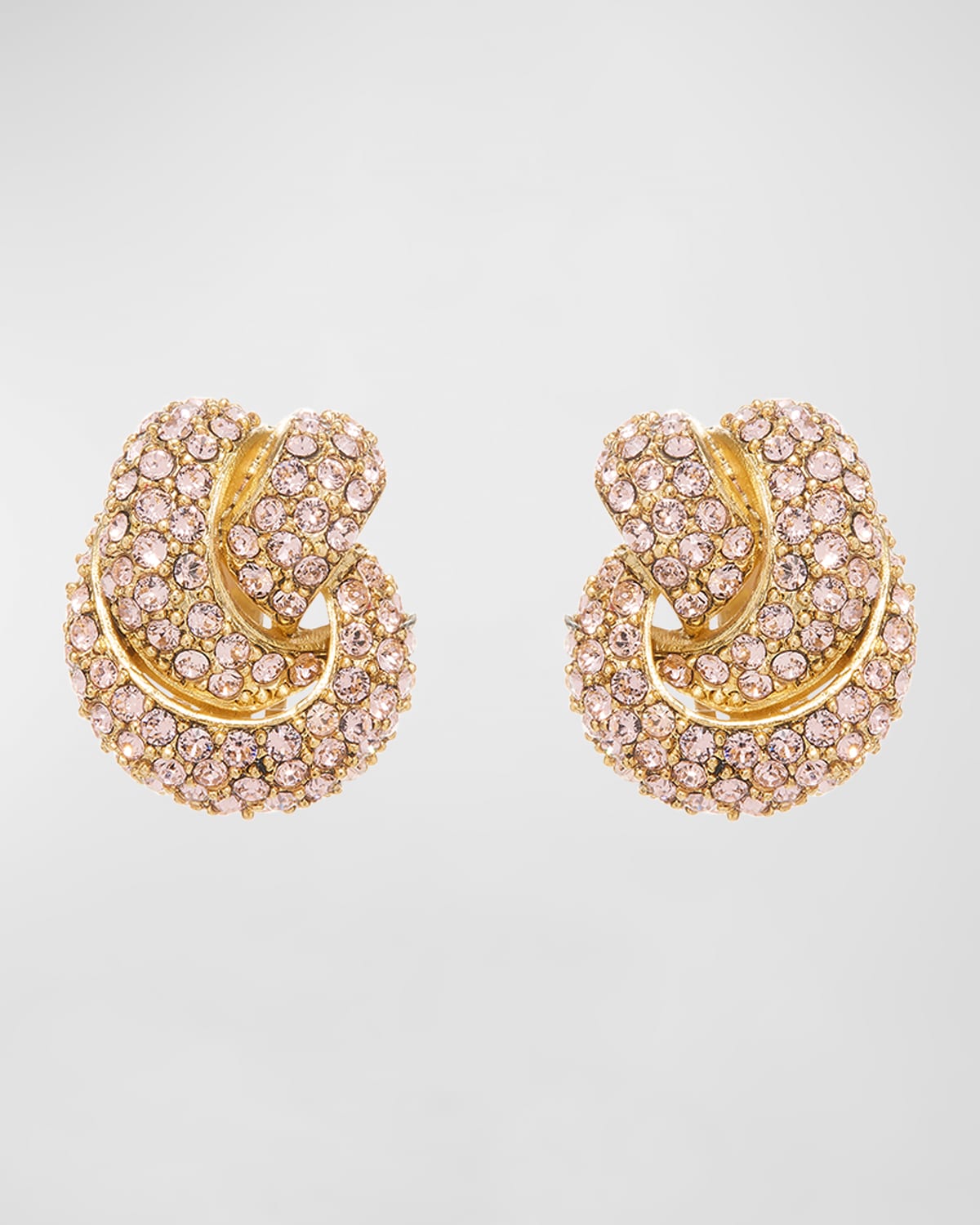 Oscar de la Renta Crystal Knot Clip-On Earrings