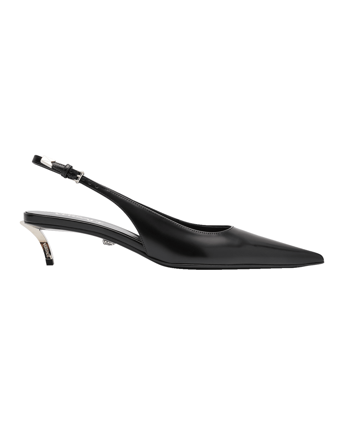 Roger Vivier Patent Buckle Kitten-Heel Slingback Pumps | Neiman Marcus