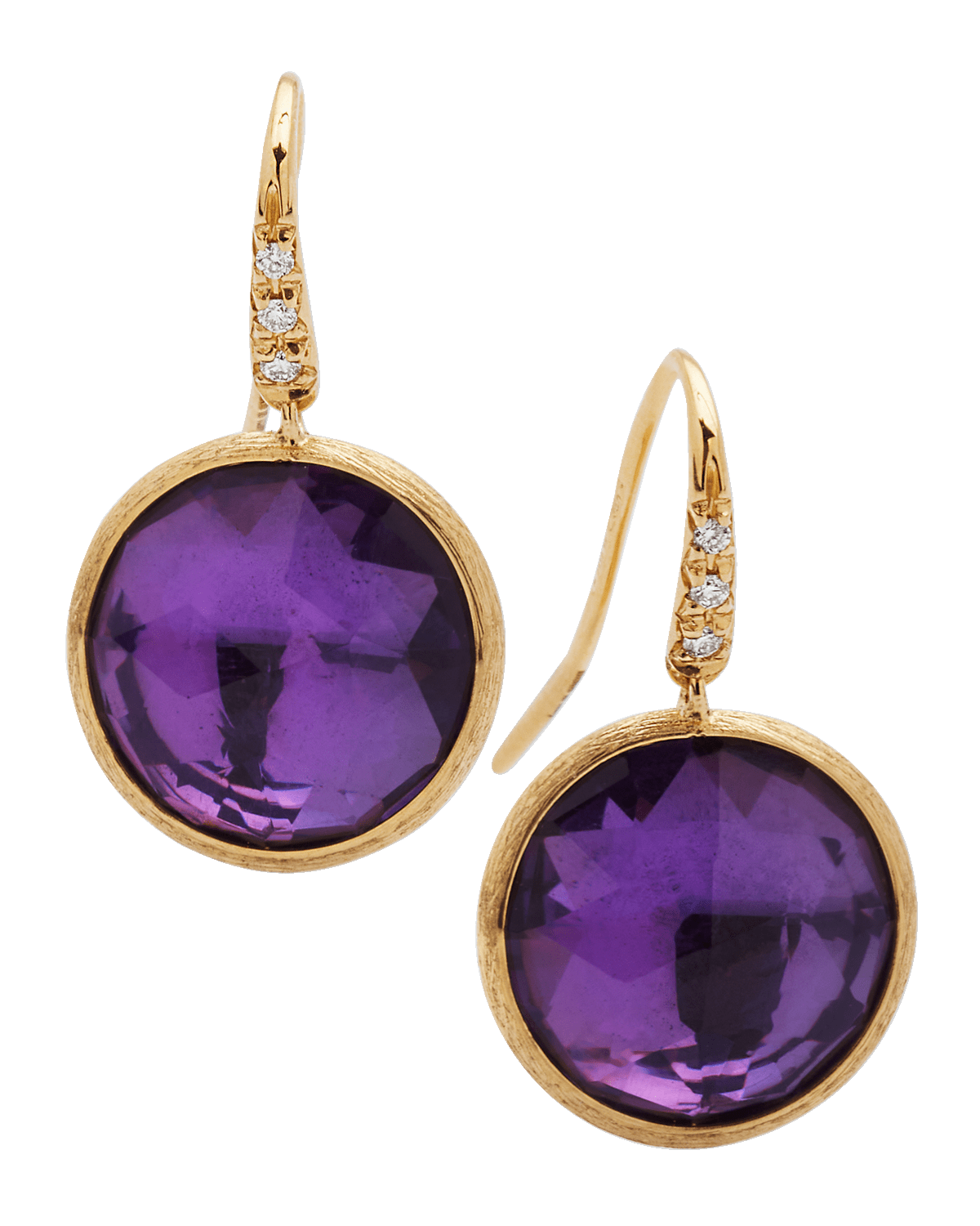 Marco Bicego Jaipur Color Drop Earrings with Diamonds and Amethyst
