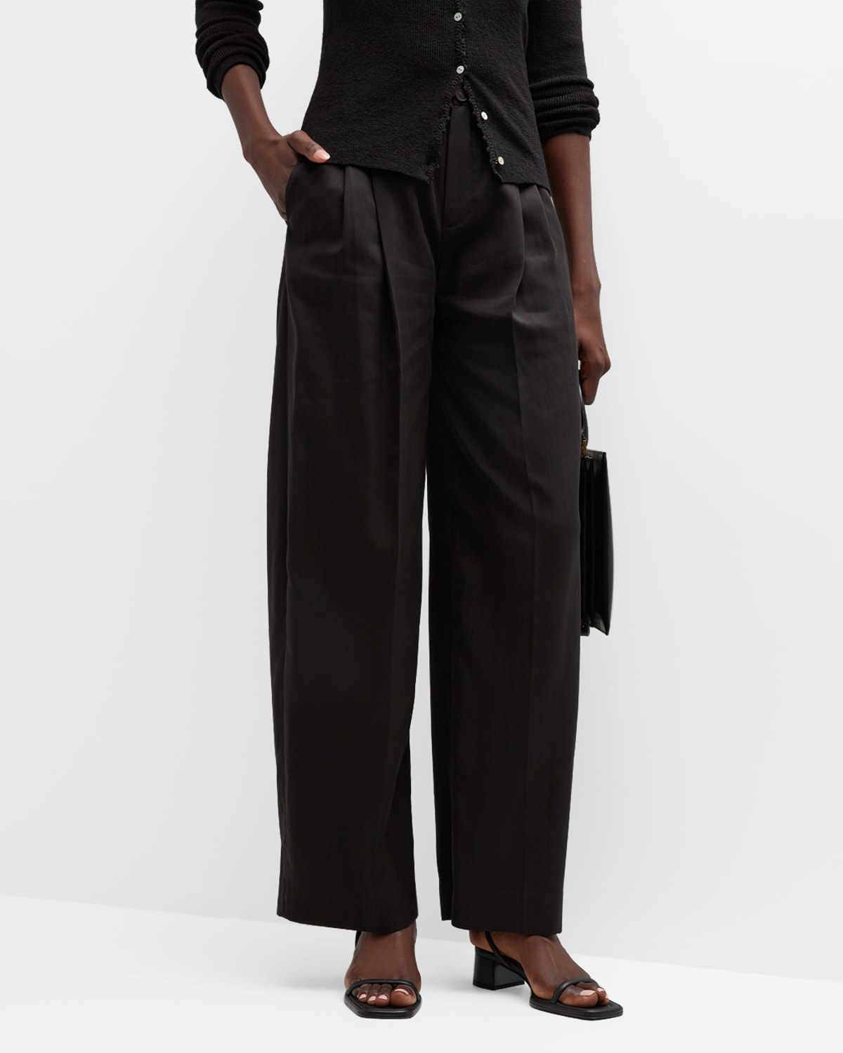 Vince Drop-Waist Pleated Trousers