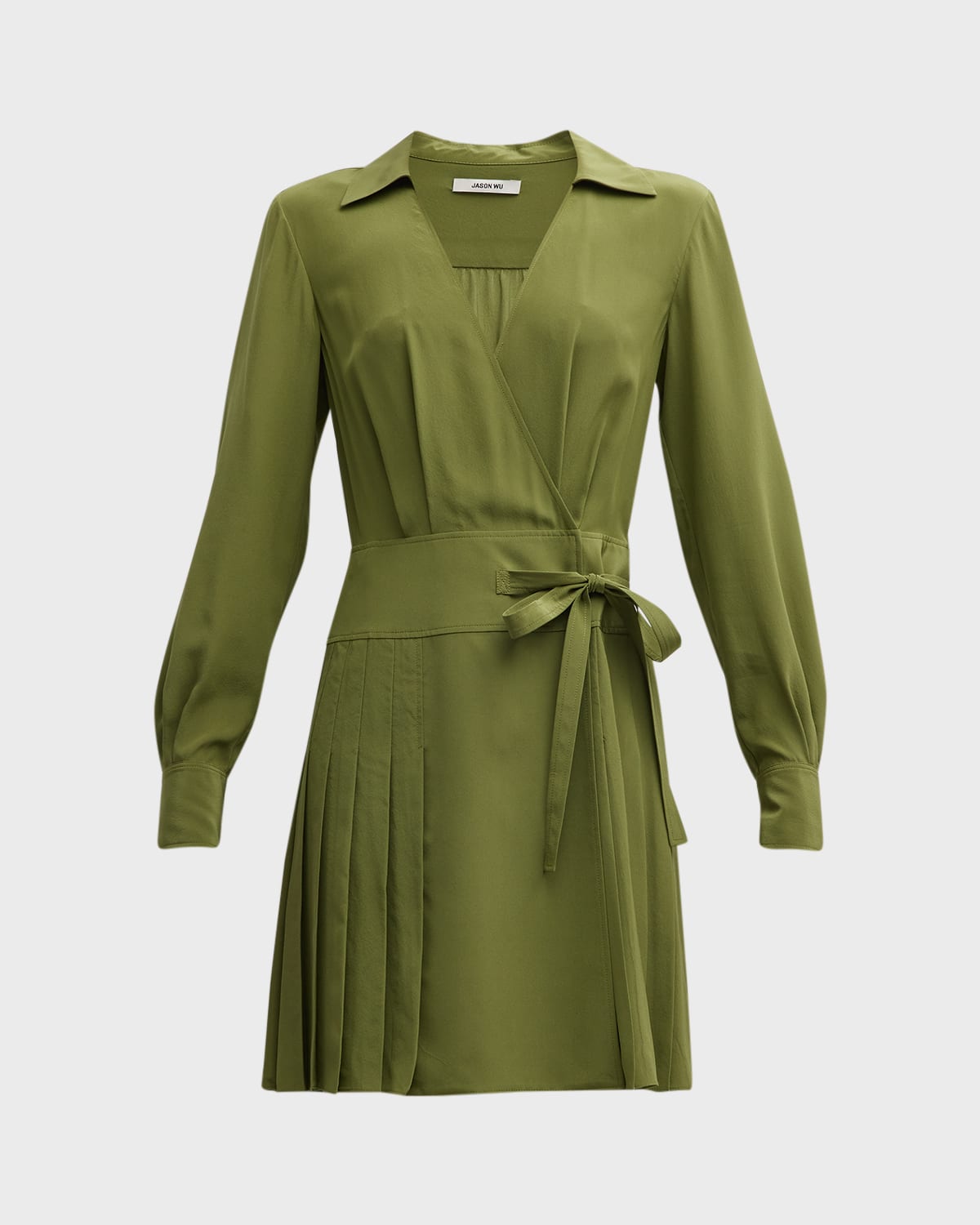 Long Sleeves Silk Shirt Dress | Neiman Marcus