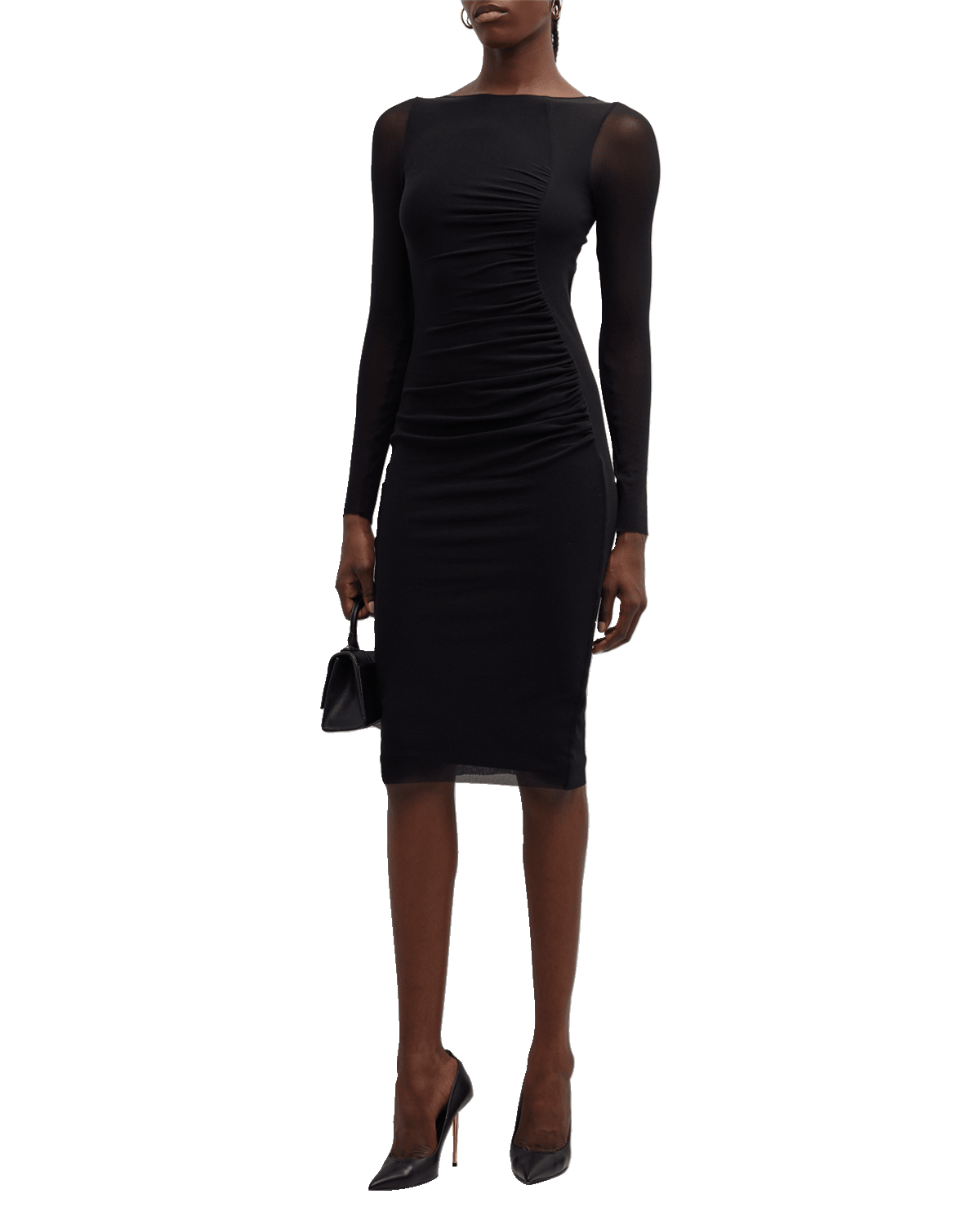 Simkhai Sabine Metallic Ruched One Shoulder Midi Dress Neiman Marcus 