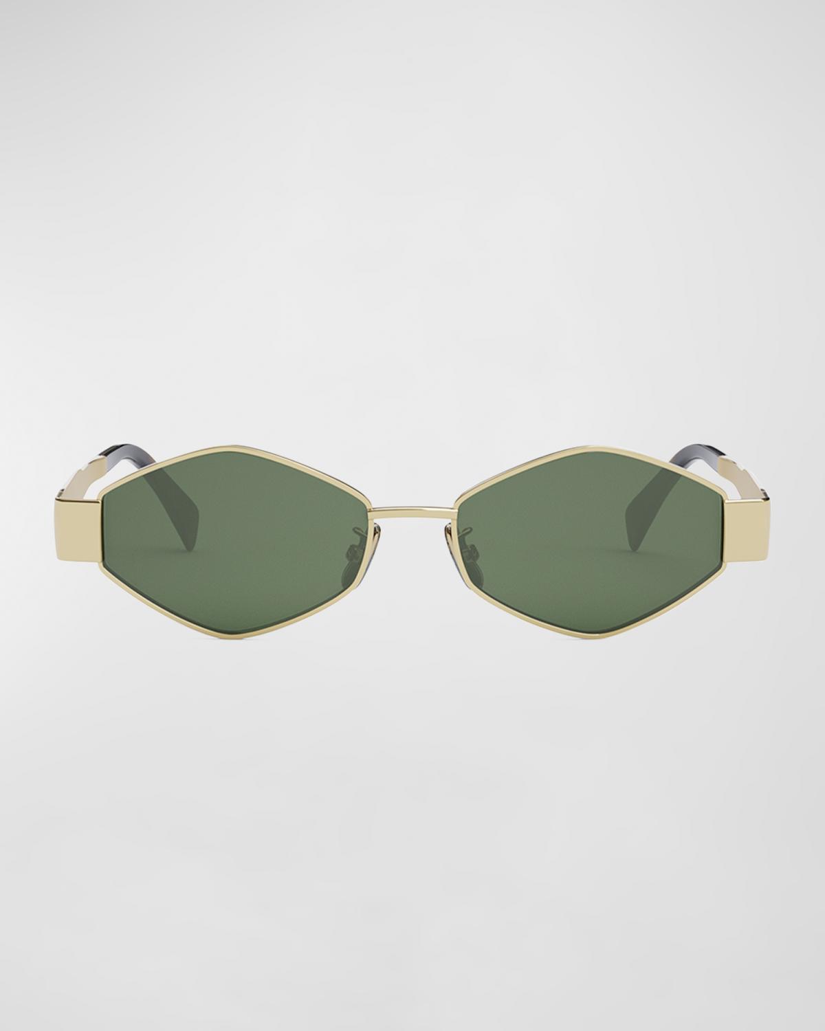 CELINE Triomphe Round Metal & Acetate Sunglasses