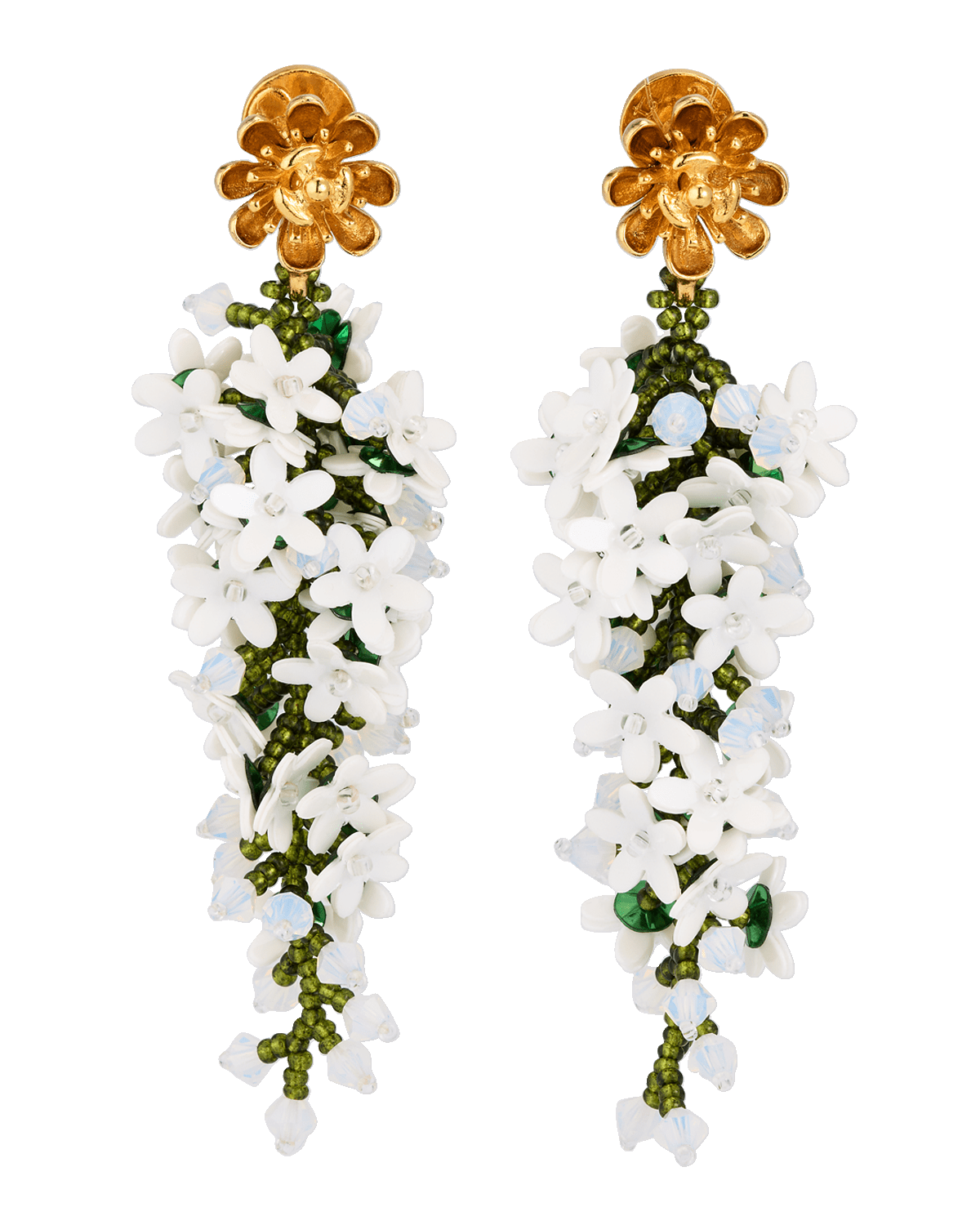 Oscar de la Renta Cascading Flower Earrings