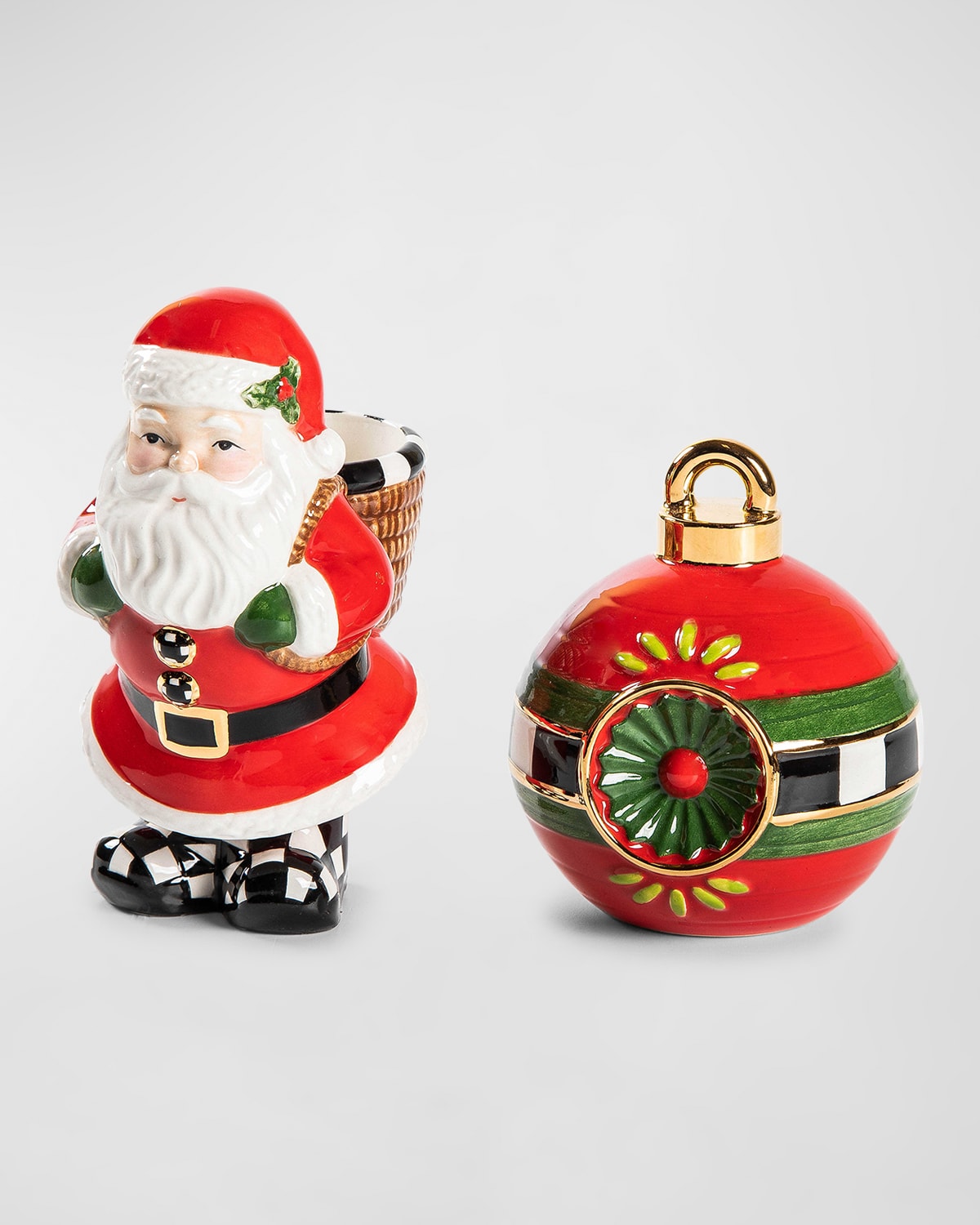 MacKenzie-Childs Christmas Magic Geo Capiz Ornaments, Set of 2