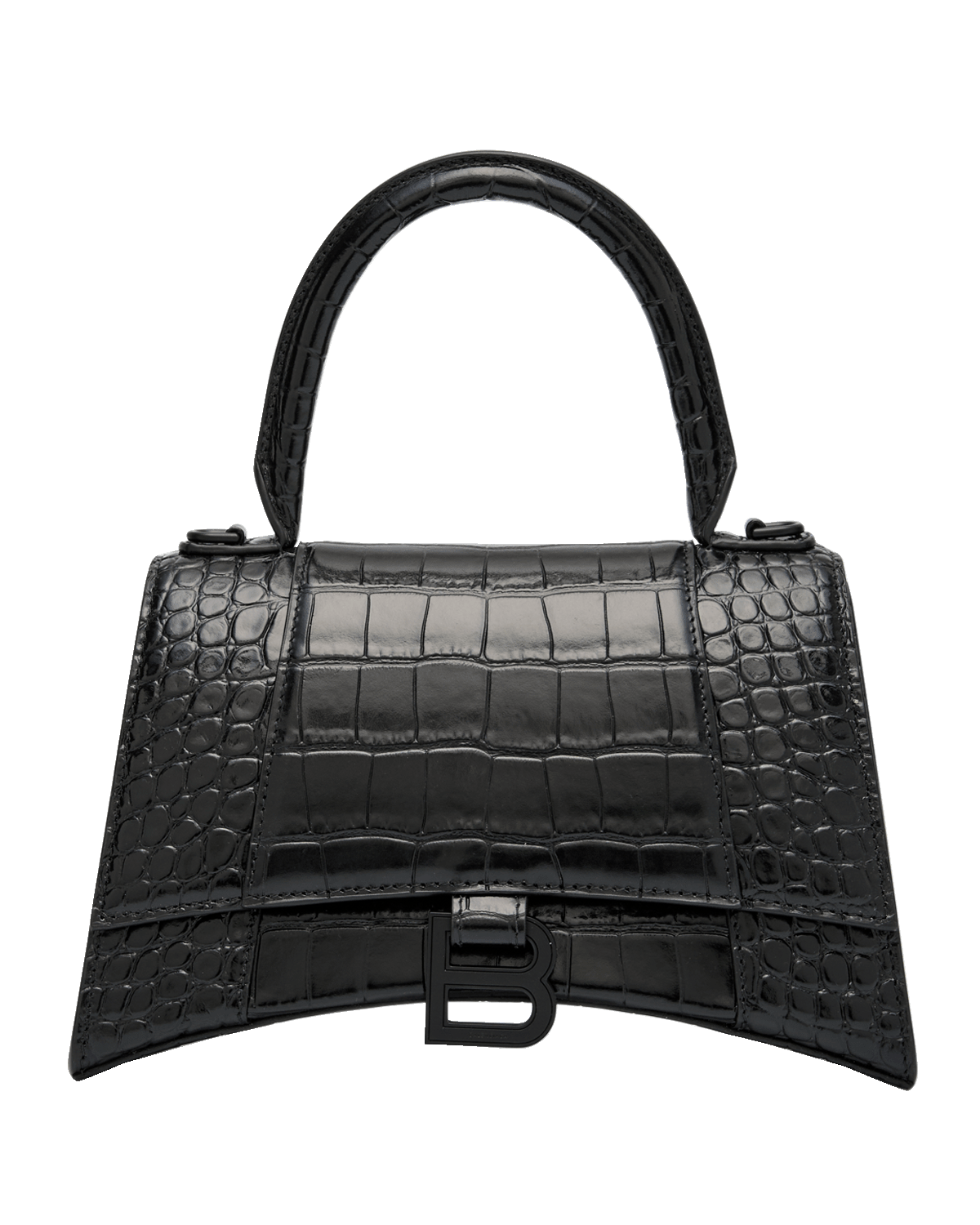Balenciaga Hourglass Small Croc-Embossed Bag