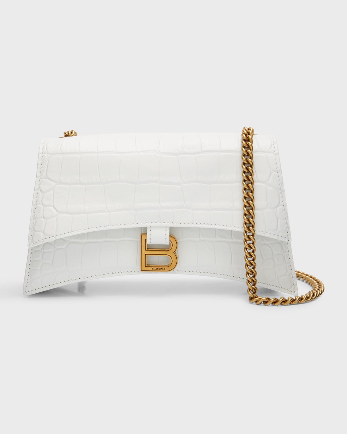 Balenciaga Crush XS Croc-Embossed Chain Bag