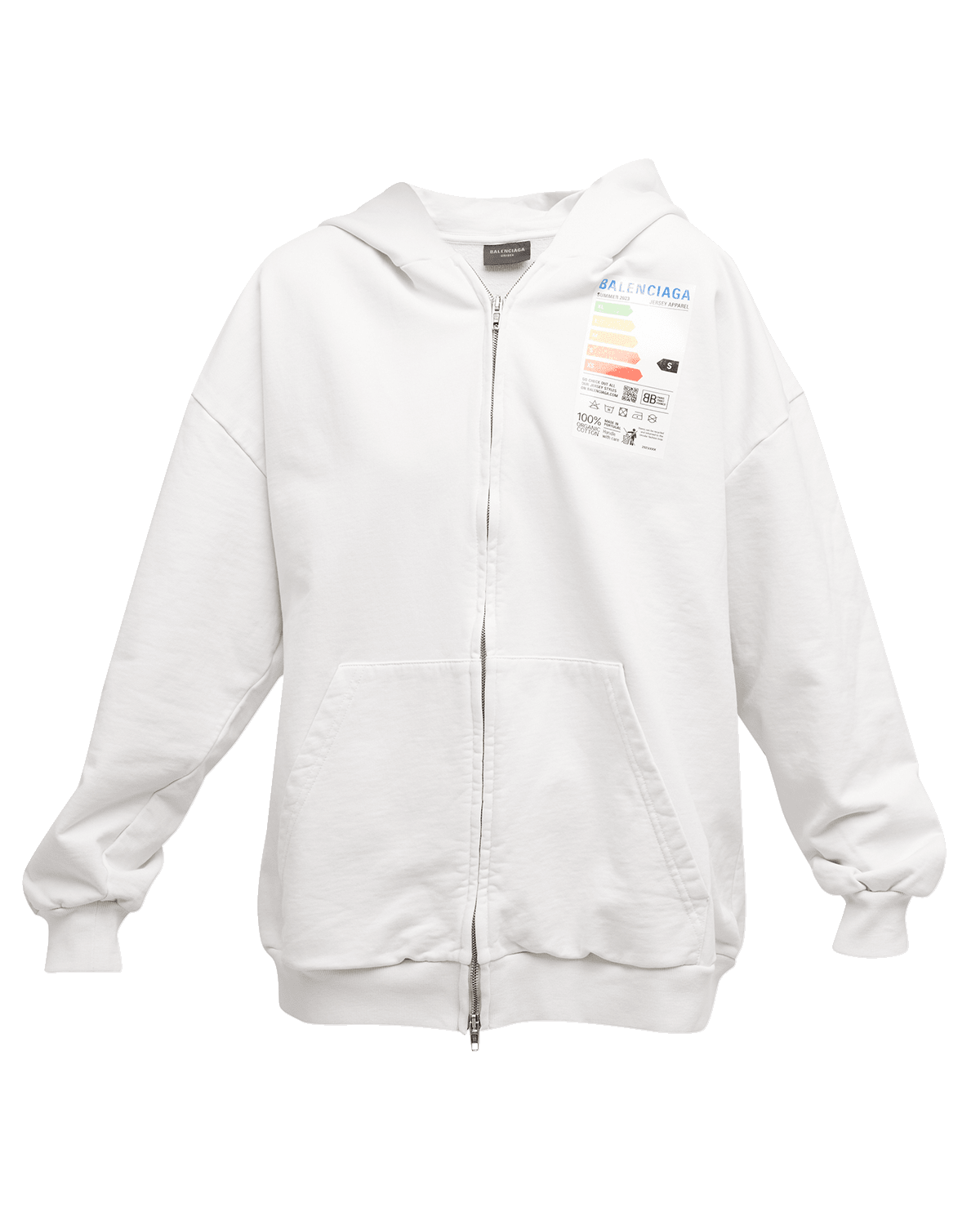 Balenciaga Energy Label Zip Up Hoodie Small Fit