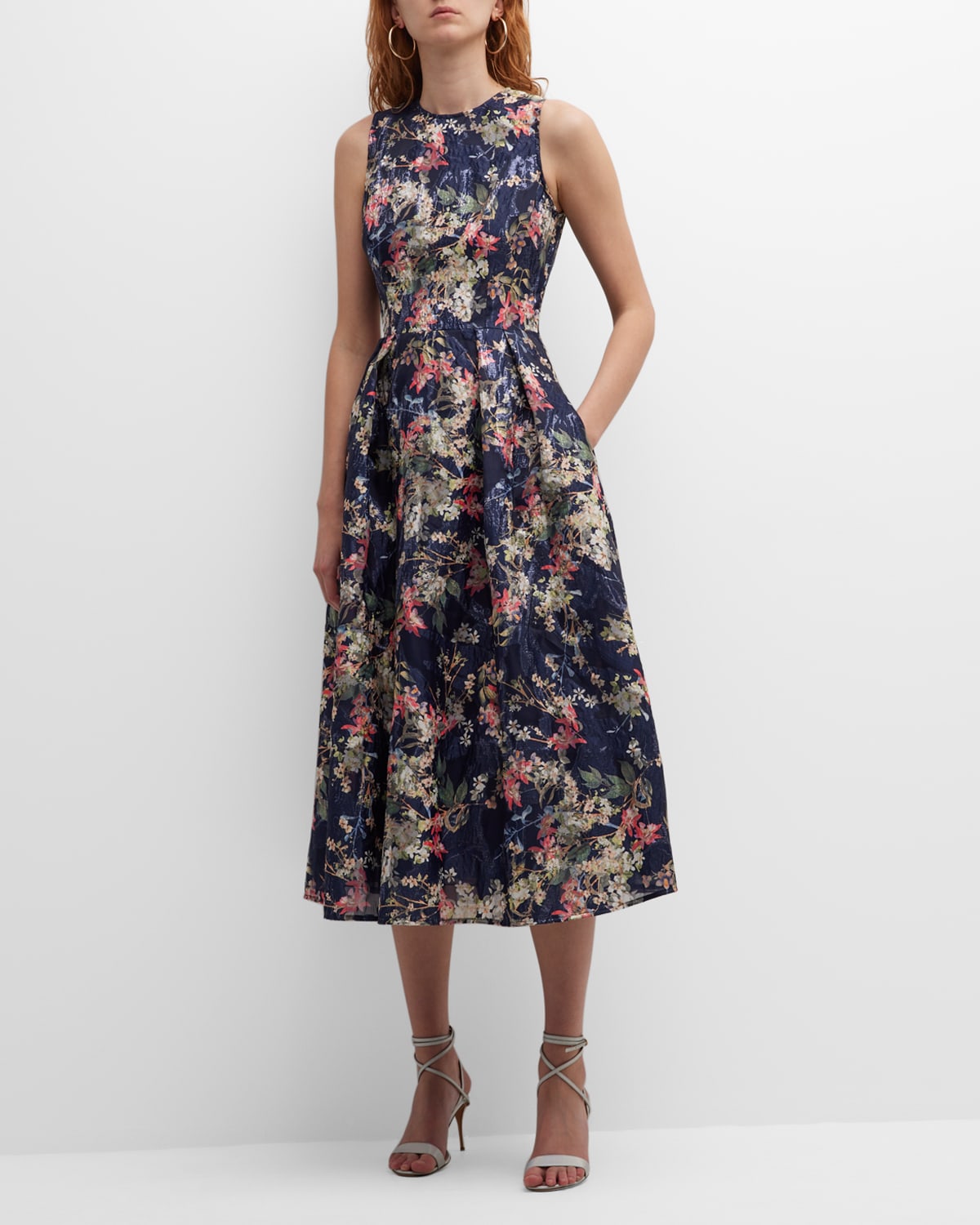 Jacquard Floral Dress | Neiman Marcus