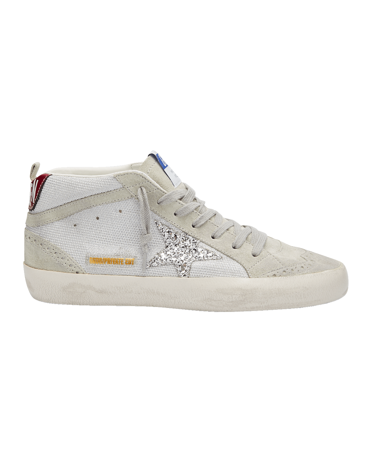 Golden Goose Mid Star Metallic Suede Wing-Tip Sneakers