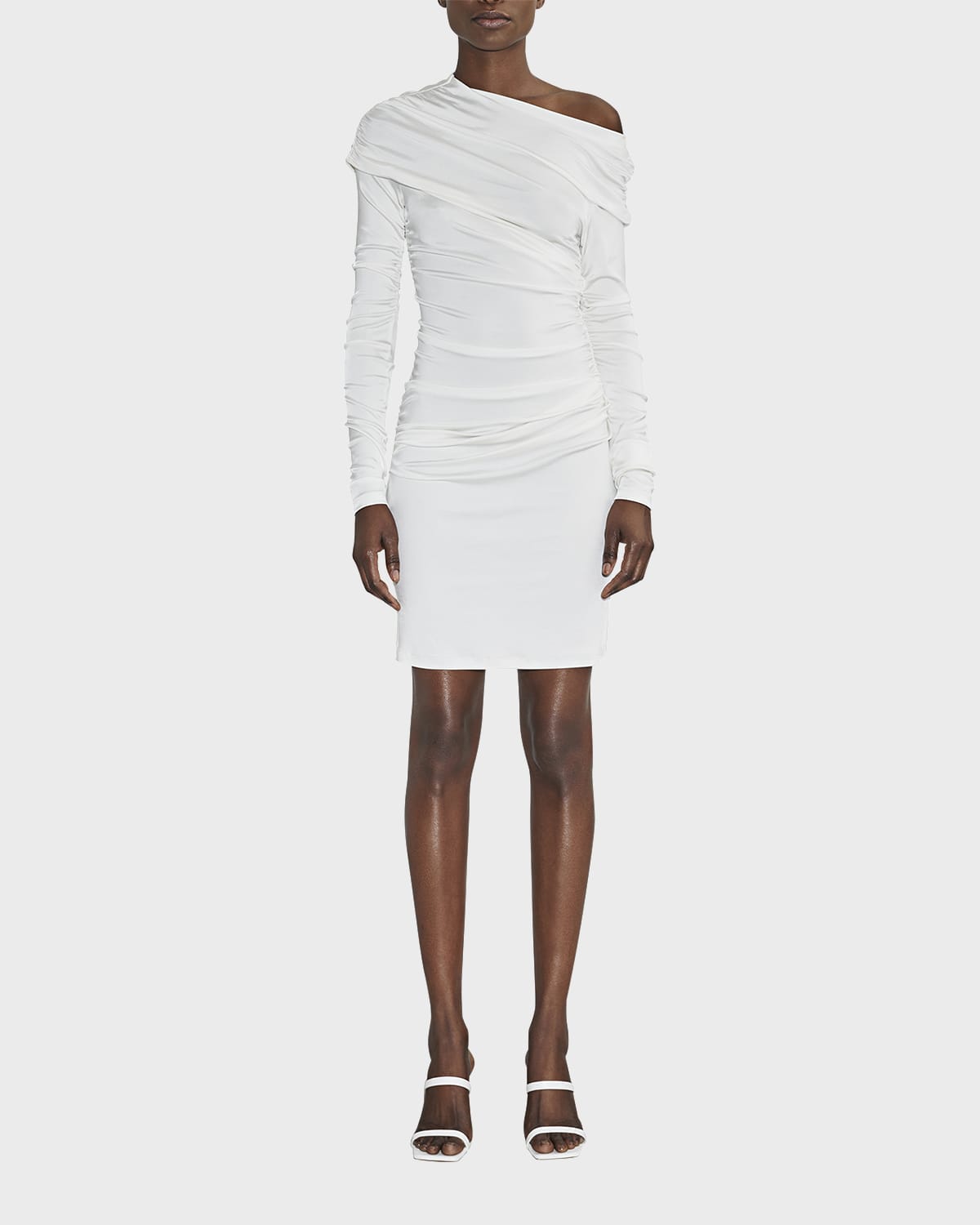Et Ochs Freya Off-shoulder Twist Mini Dress In Optic White