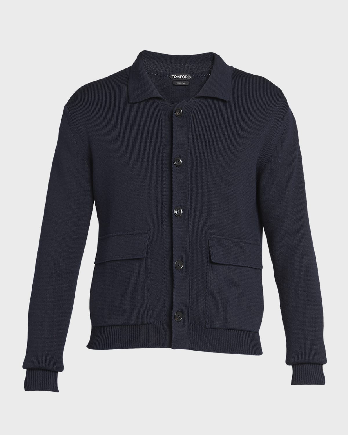 TOM FORD Men's Wool-Silk Knit Overshirt