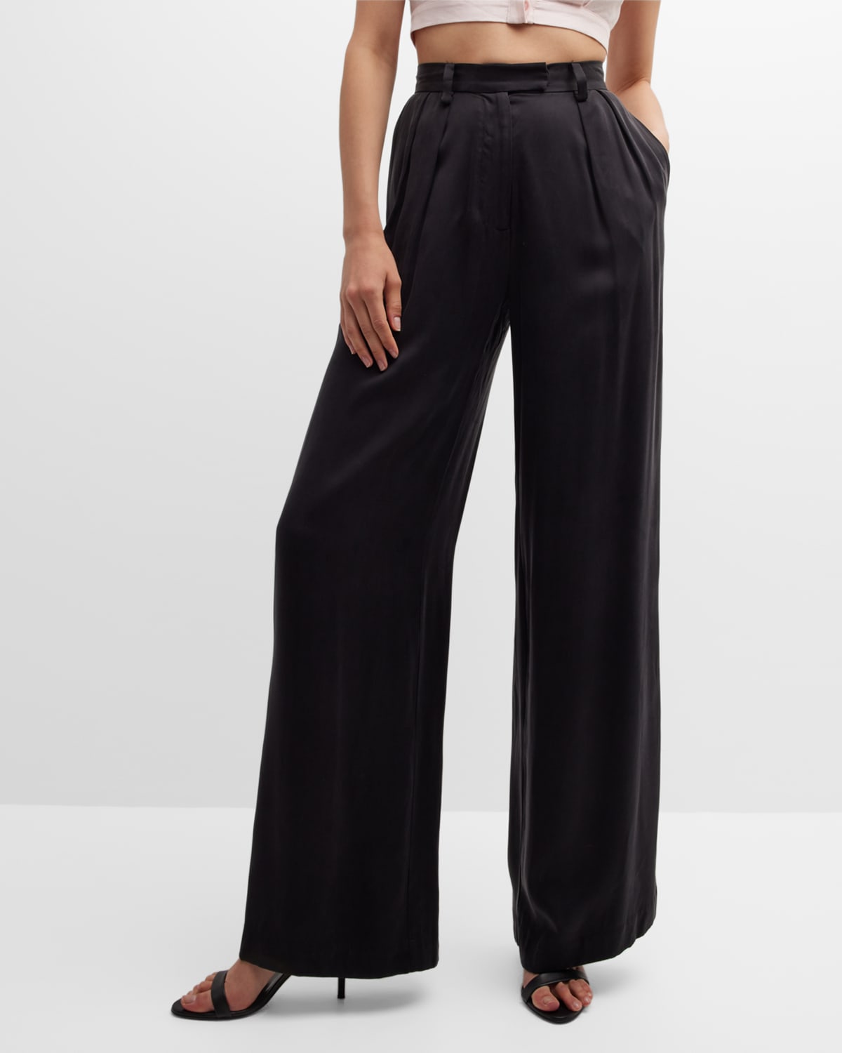 Pleated Wide Leg Pants | Neiman Marcus