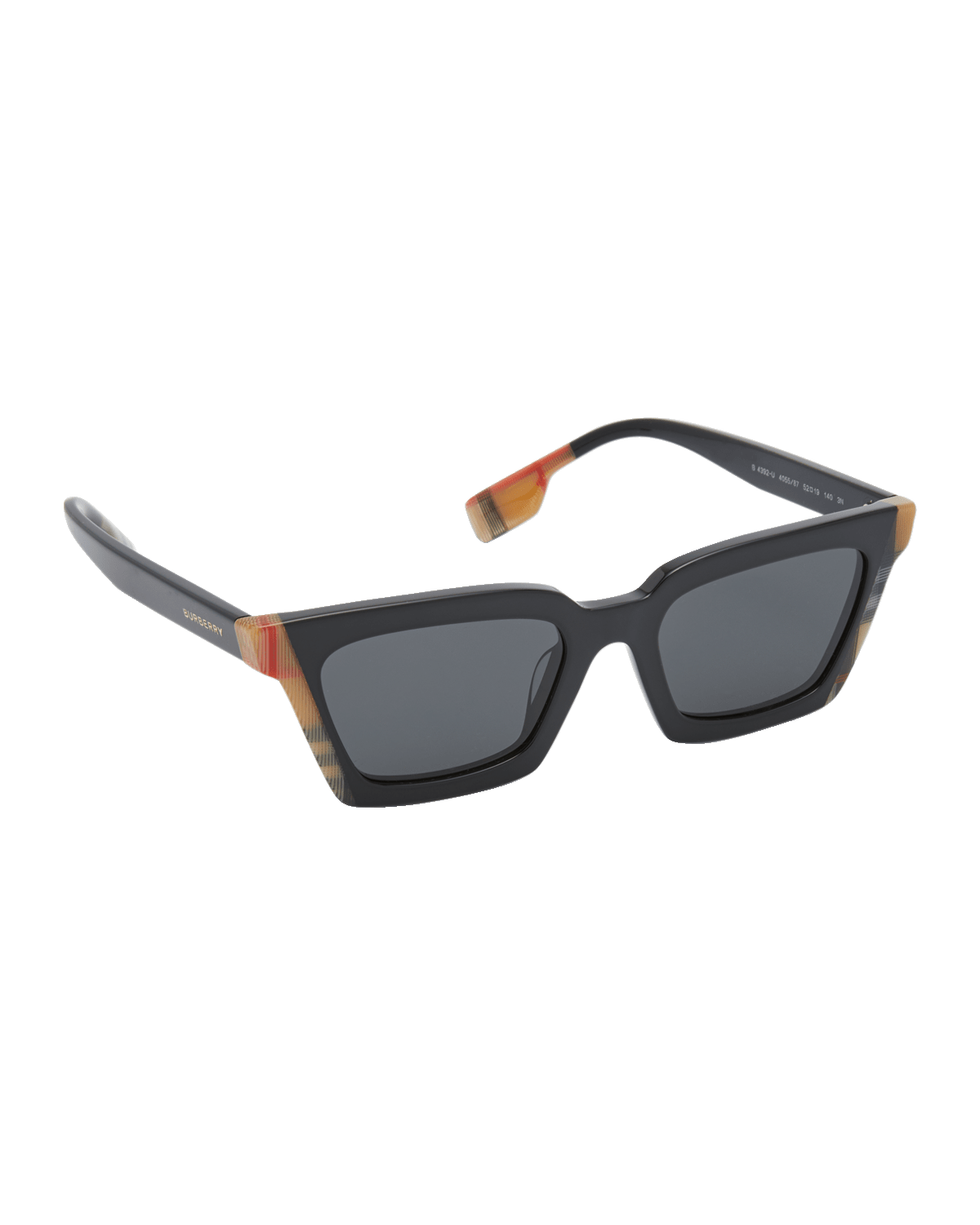 Burberry BE4392U52 Check Acetate & Plastic Square Sunglasses