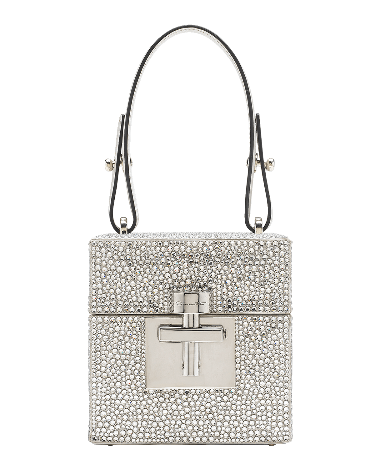 Oscar de la Renta Alibi Crystal Box Top-Handle Bag