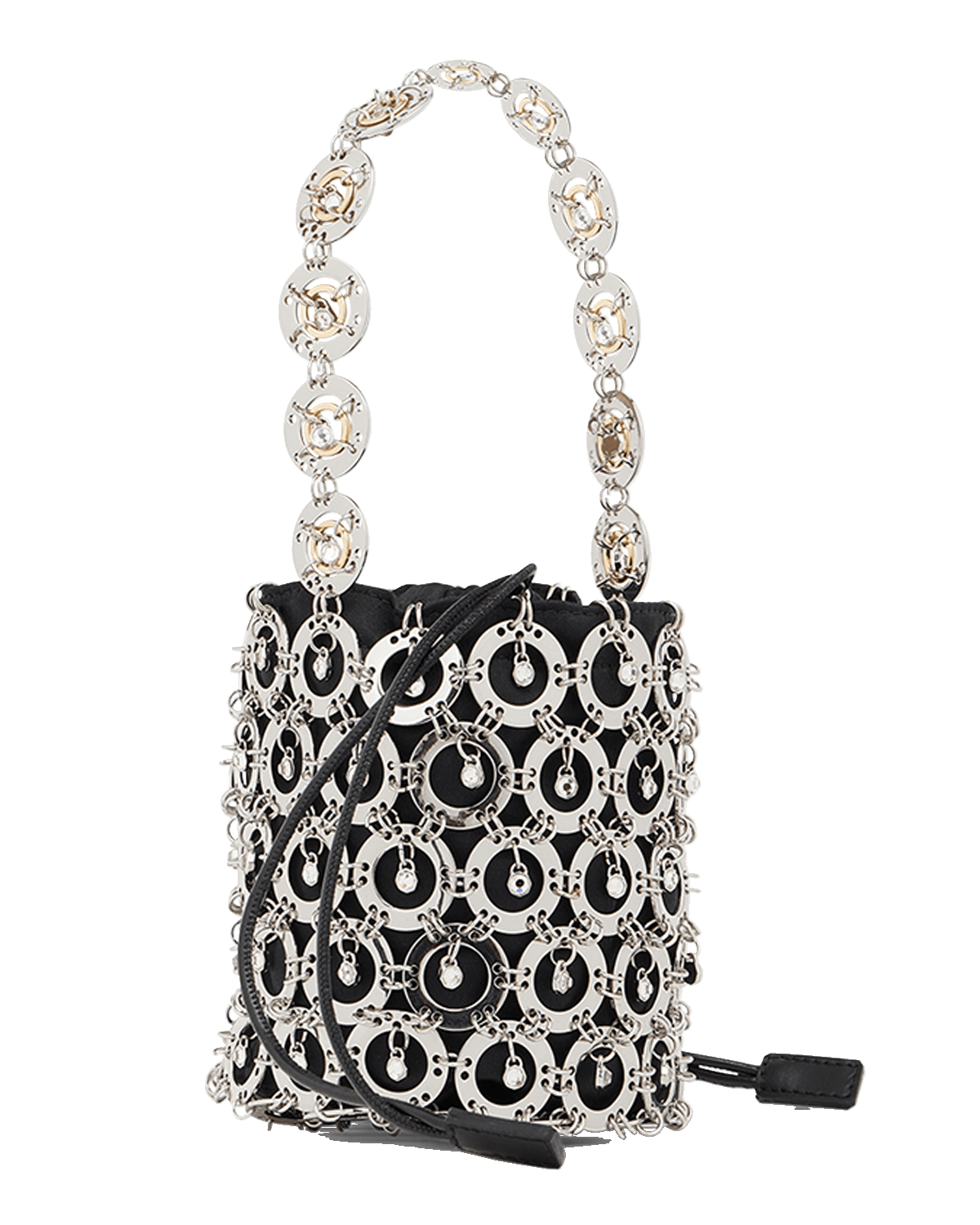 Rabanne Sphere Glass Drawstring Bucket Bag