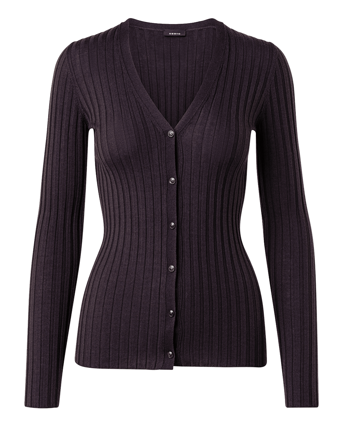 Akris Fine Gauge Rib Wool-Silk Cardigan