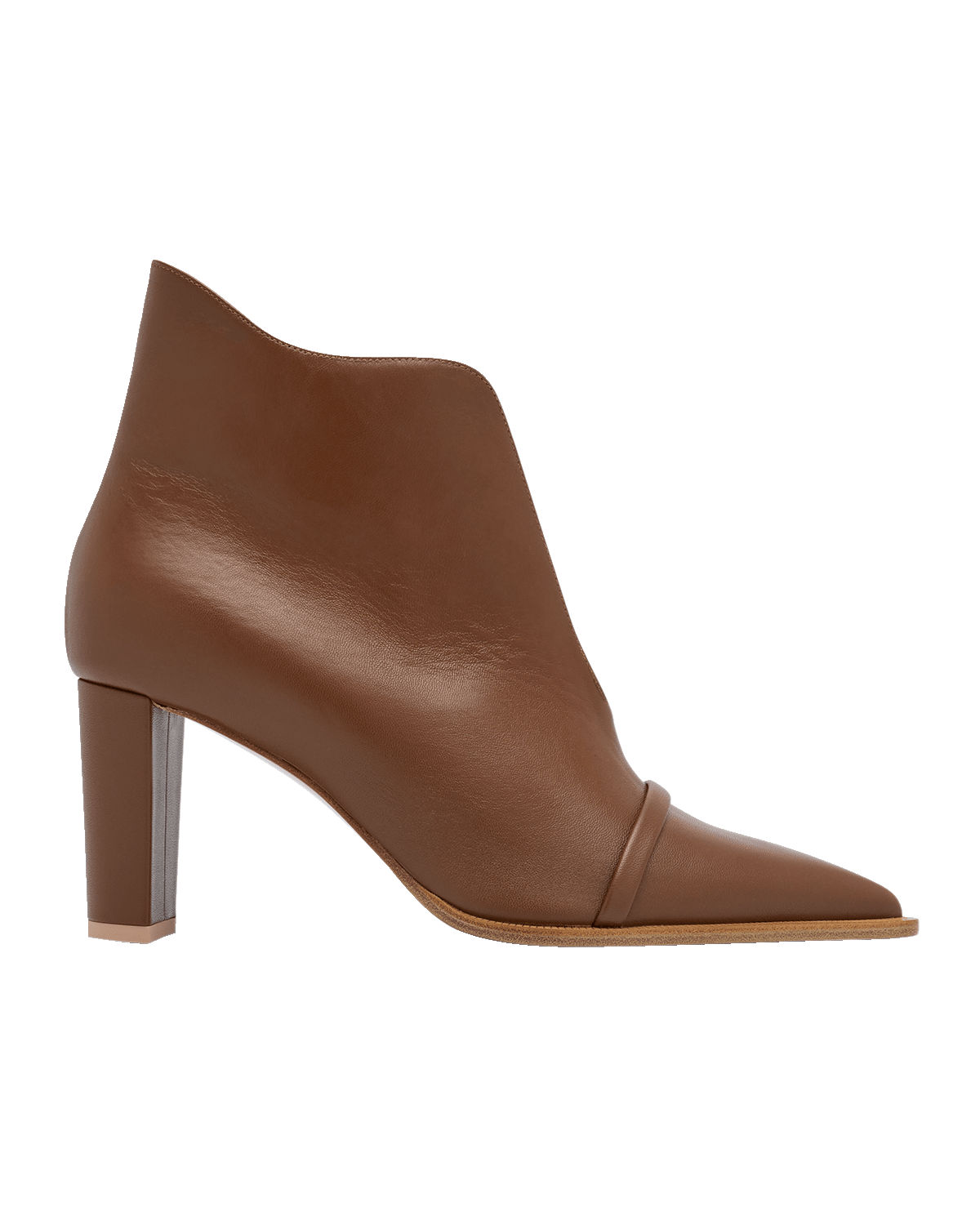 Malone Souliers Clara Leather V-Cut Ankle Booties