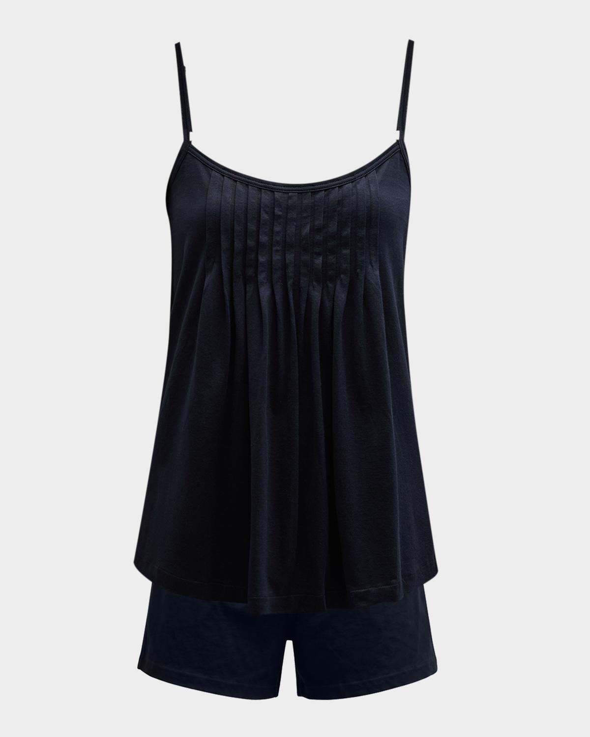 Hanro Julia Short Scoop-Neck Pintuck Pajama Set