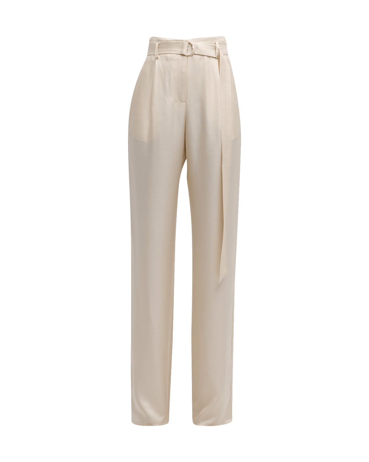 LAPOINTE High Waisted Silk Belted Pants