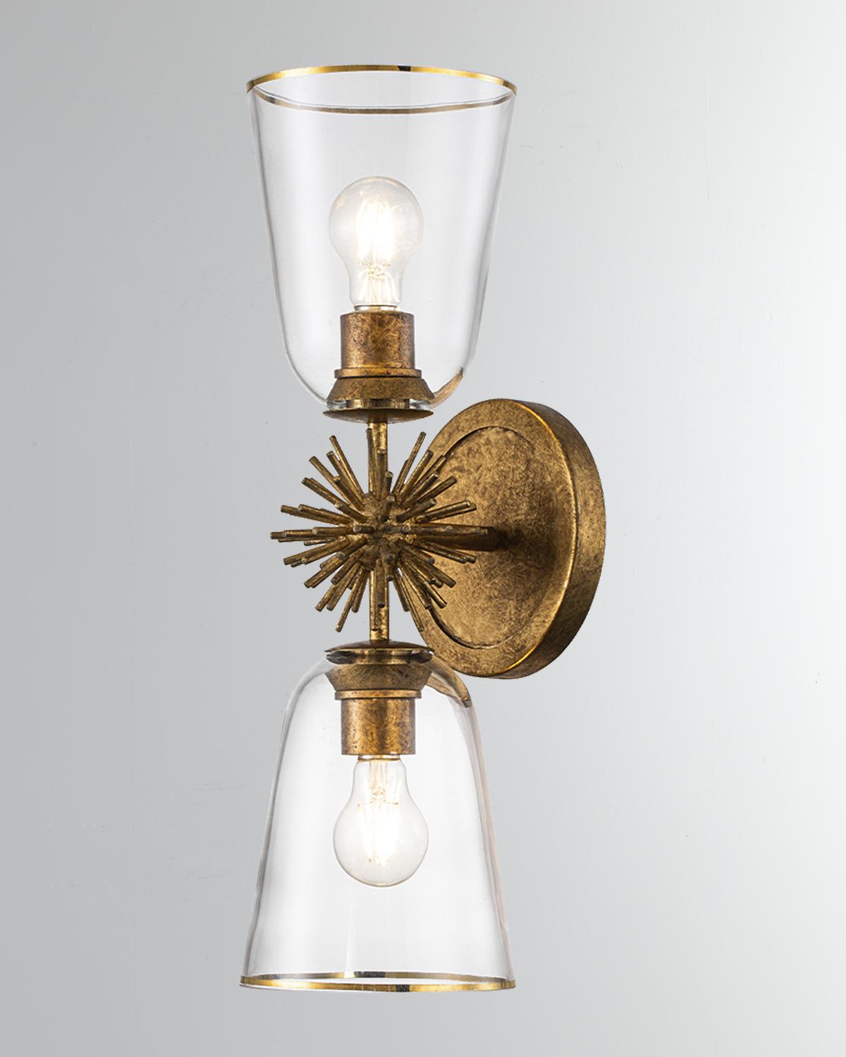 Staring 2-Light Sconce in Gold Leaf
