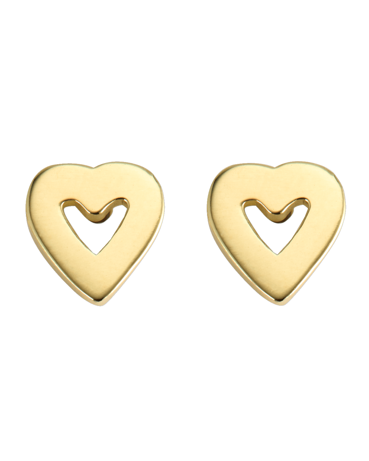 Jennifer Meyer 18K Yellow Gold Open Heart Stud Earrings