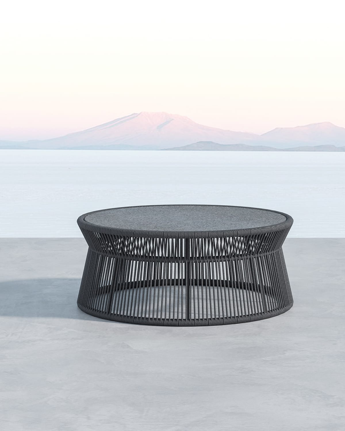 Sunset West Milano Coffee Table With Honed Absolute Granite Insert, 40"