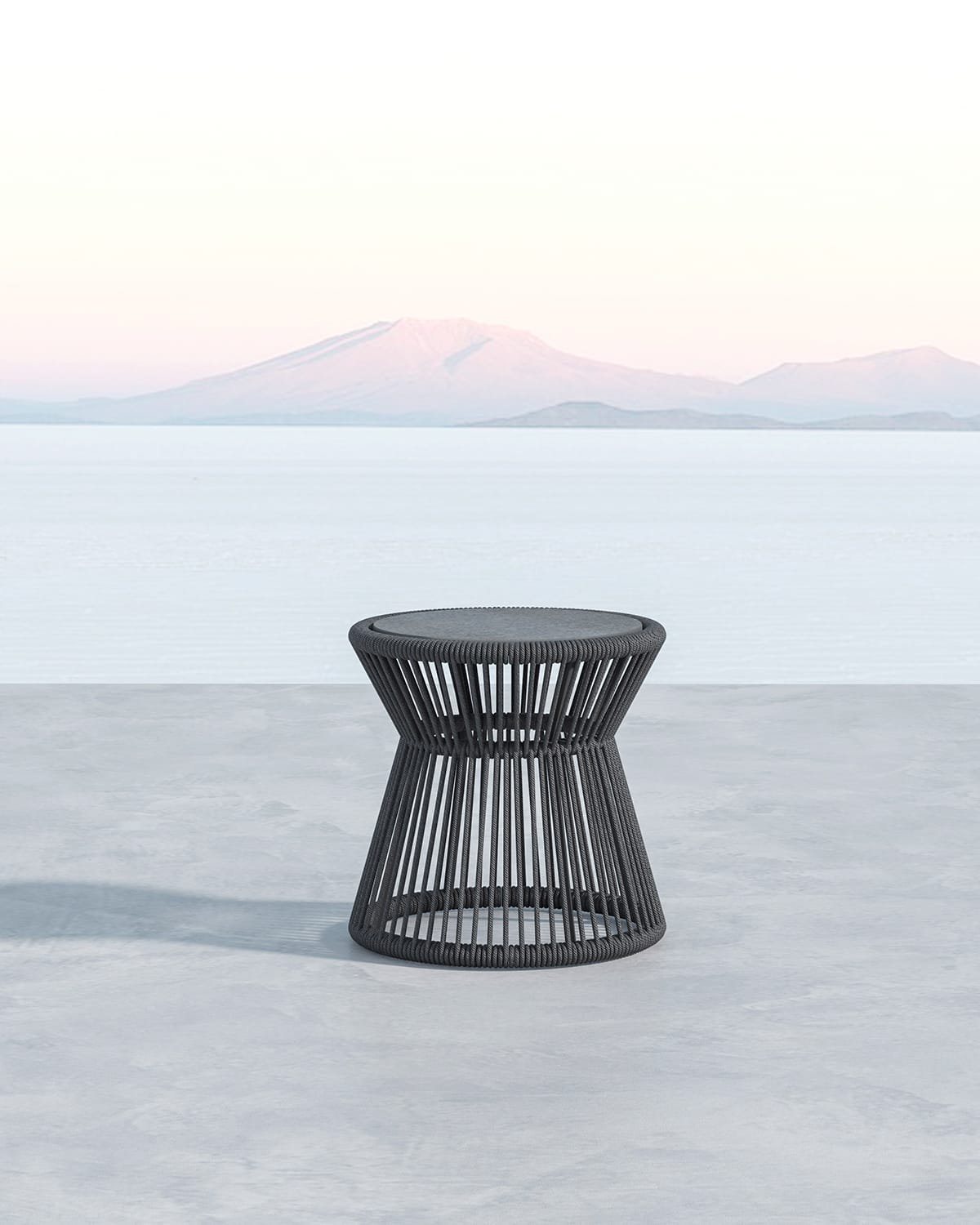 Sunset West Milano End Table With Honed Absolute Granite Insert, 20"