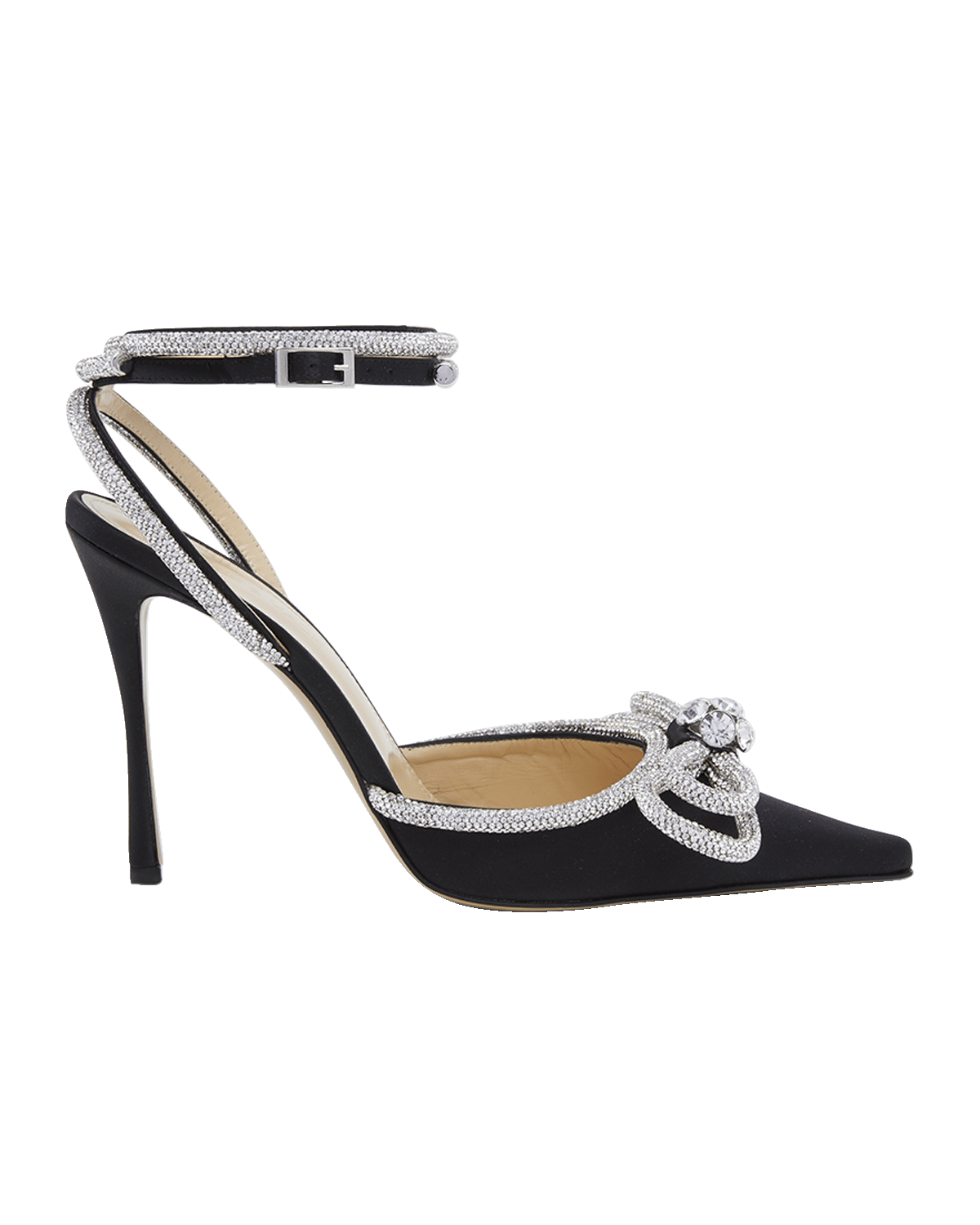 MACH & MACH Strass Bow Double Ankle-Strap Pumps
