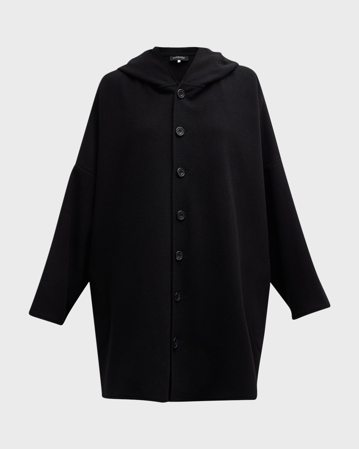 Eskandar Wide Hooded Wool-Cashmere Coat (Long Plus)