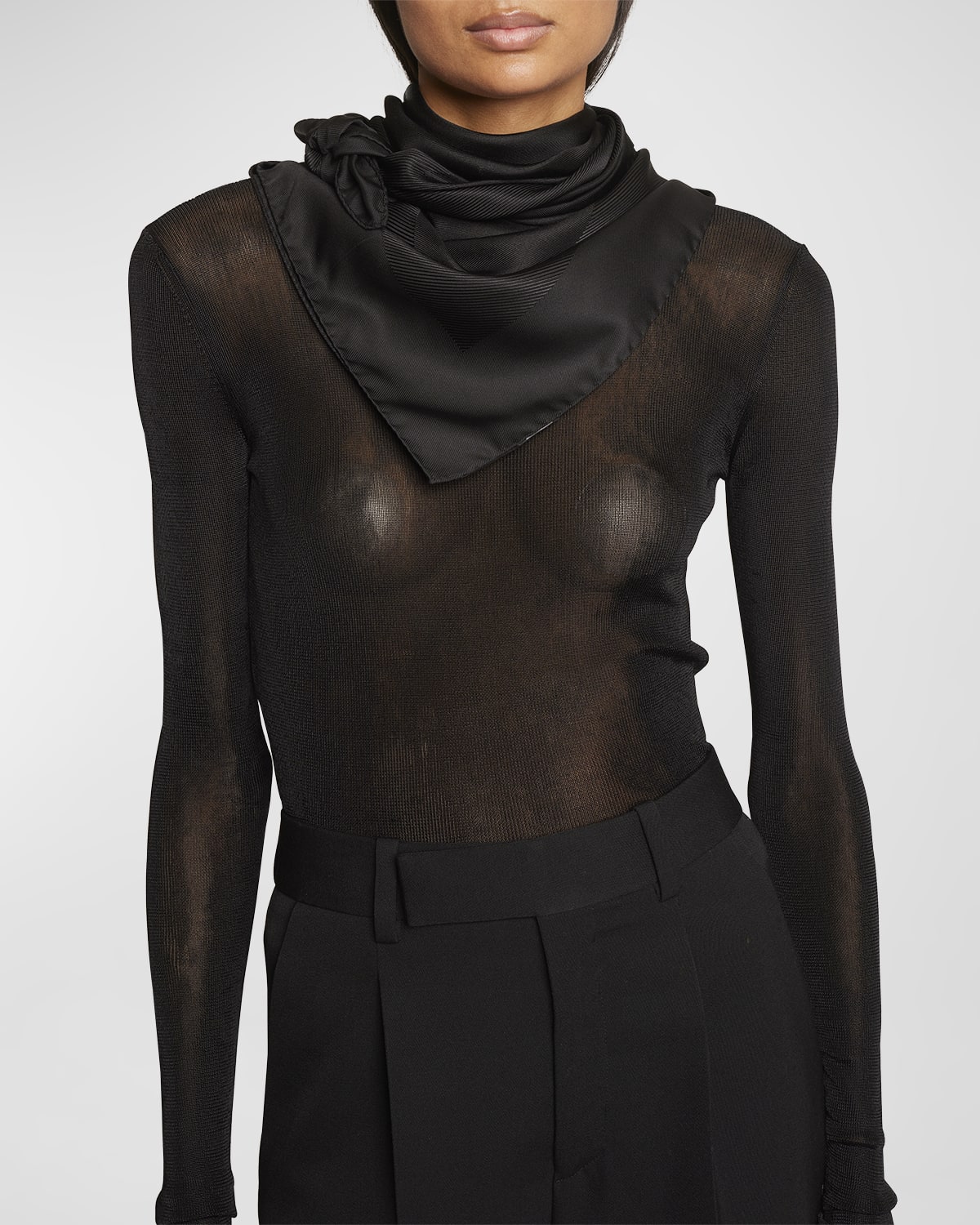 Saint Laurent YSL Concentric Silk Square Scarf