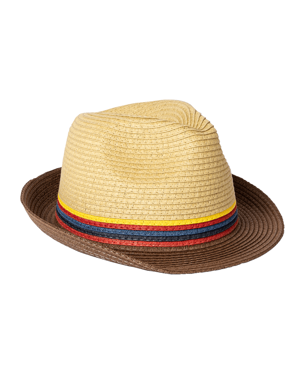 Paul Smith Men's Bright Stripe Straw Fedora Hat