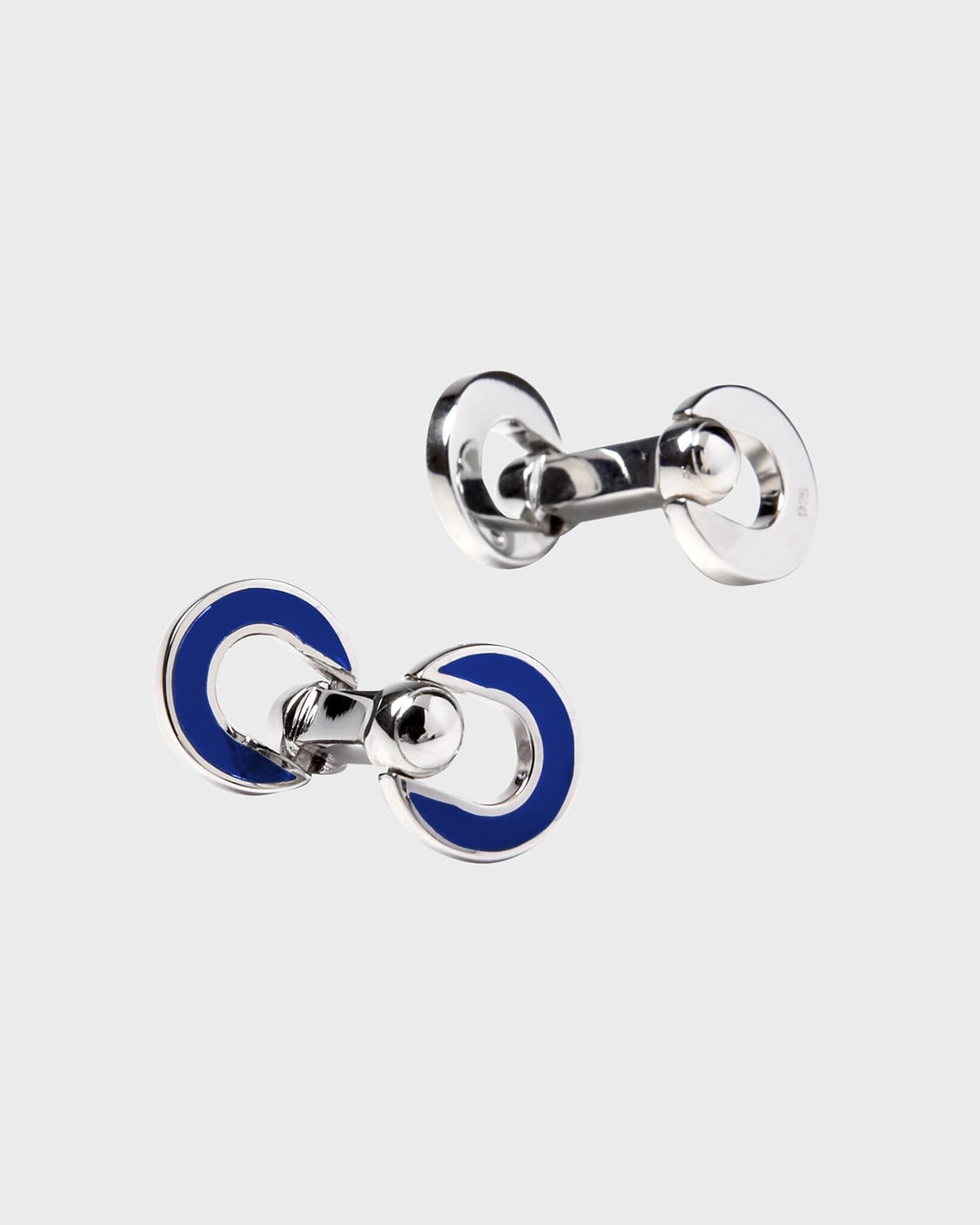 Jan Leslie Men 's Horseshoe Enamel Flip Cufflinks