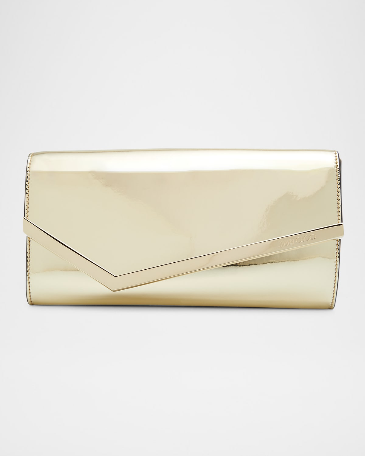 Jimmy Choo Emmie Metallic Leather Clutch Bag