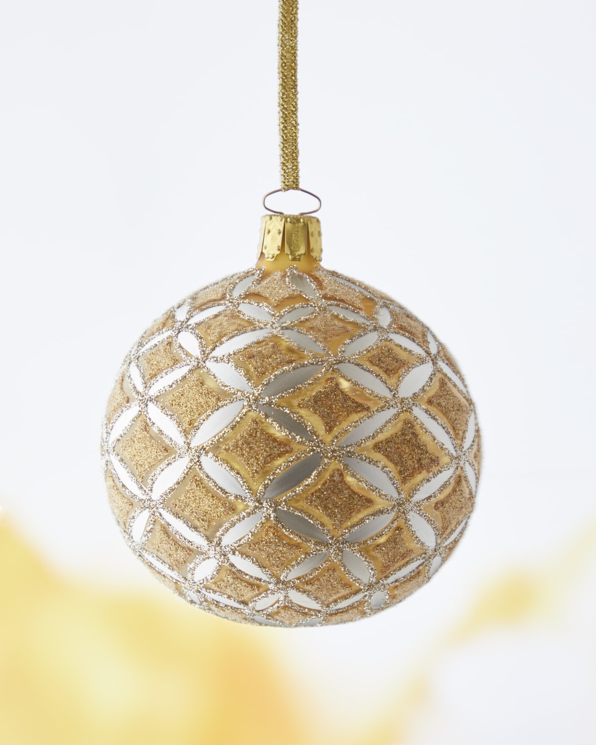 Neiman Marcus Gold Sparkle Bright Christmas Ornament Neiman Marcus