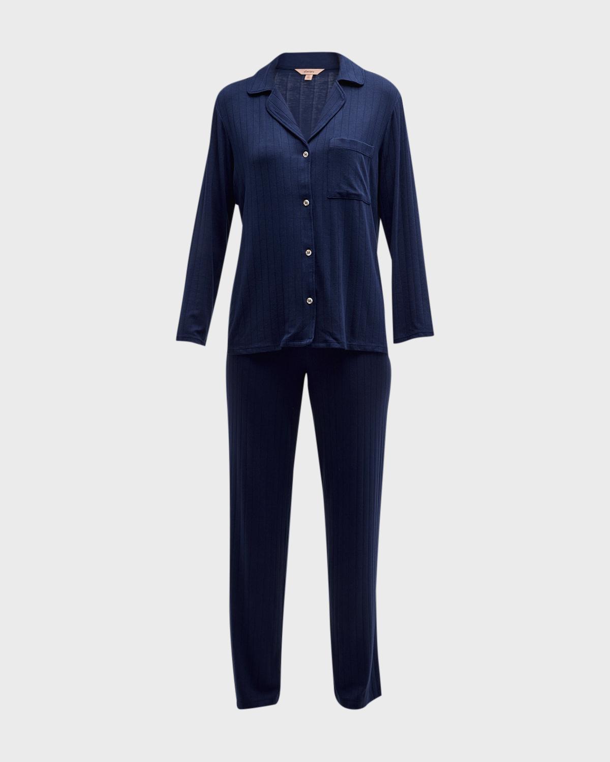 Eberjey Gisele Ribbed Long Pajama Set