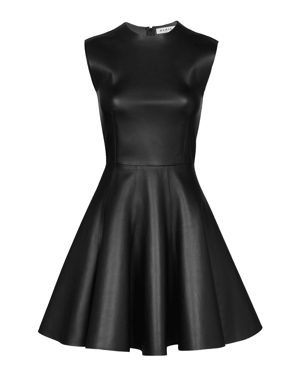 ALAIA Crino Striped Fit-&-Flare Knit Mini Dress | Neiman Marcus