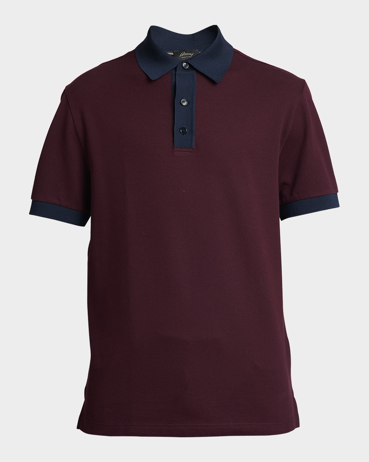 Brioni Men's Two-Tone Polo Shirt