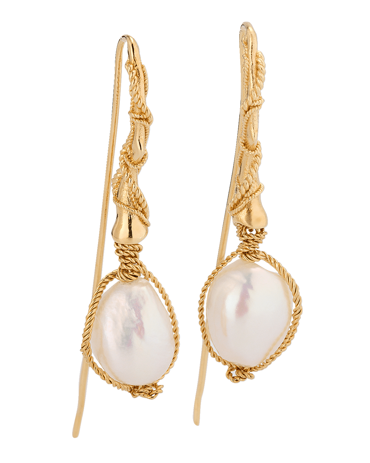 Bottega Veneta Wrapped Pearl Dangle Earrings