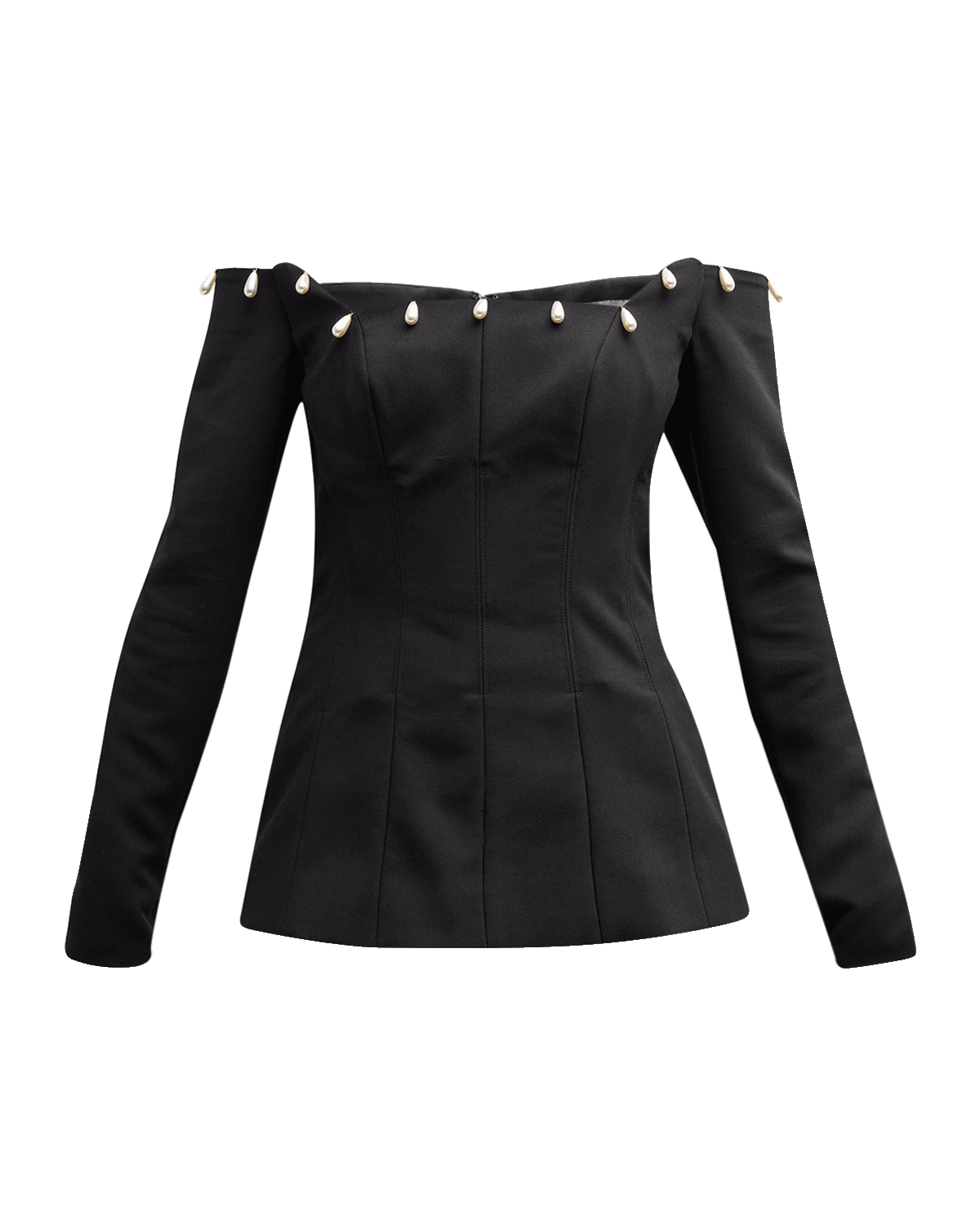 Alberta Ferretti LaceTrim Collared Blouse Neiman Marcus