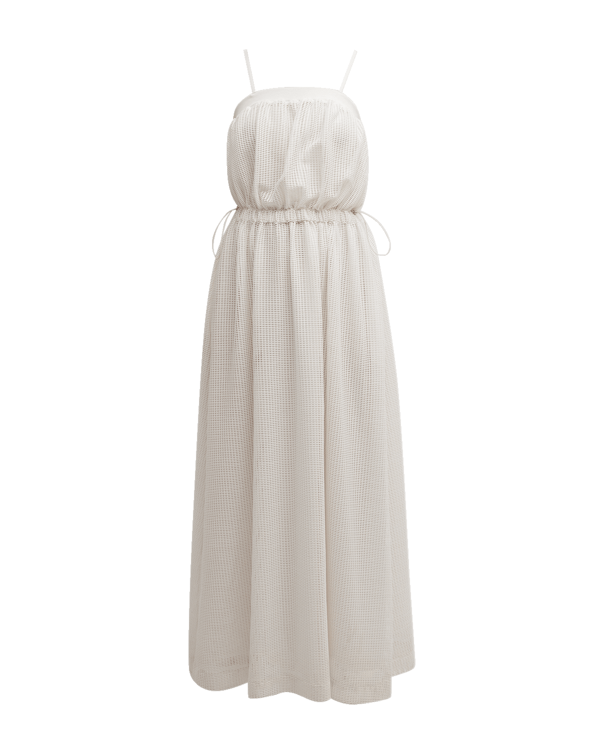Emporio Armani Sleeveless Drawcord Mesh Maxi Dress