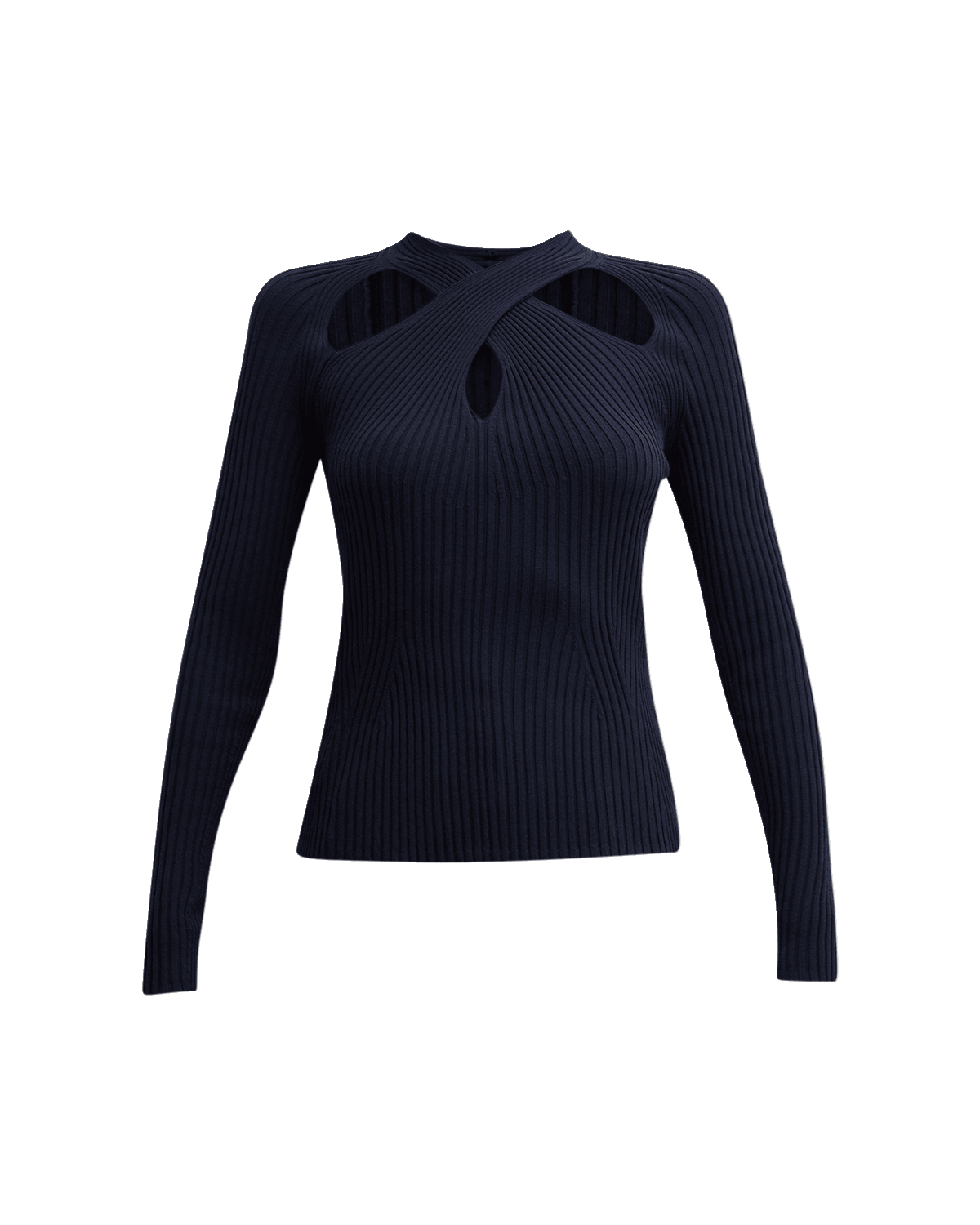 Emporio Armani Ribbed Cutout Crossover Top