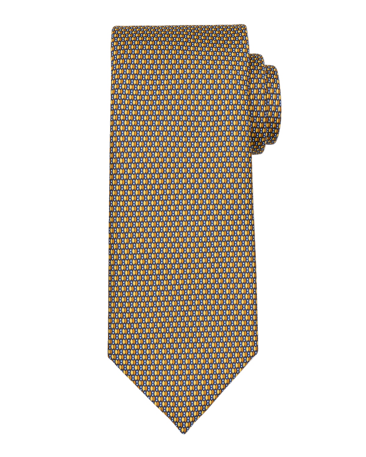 ZEGNA Men's Micro-Oval Print Silk Tie