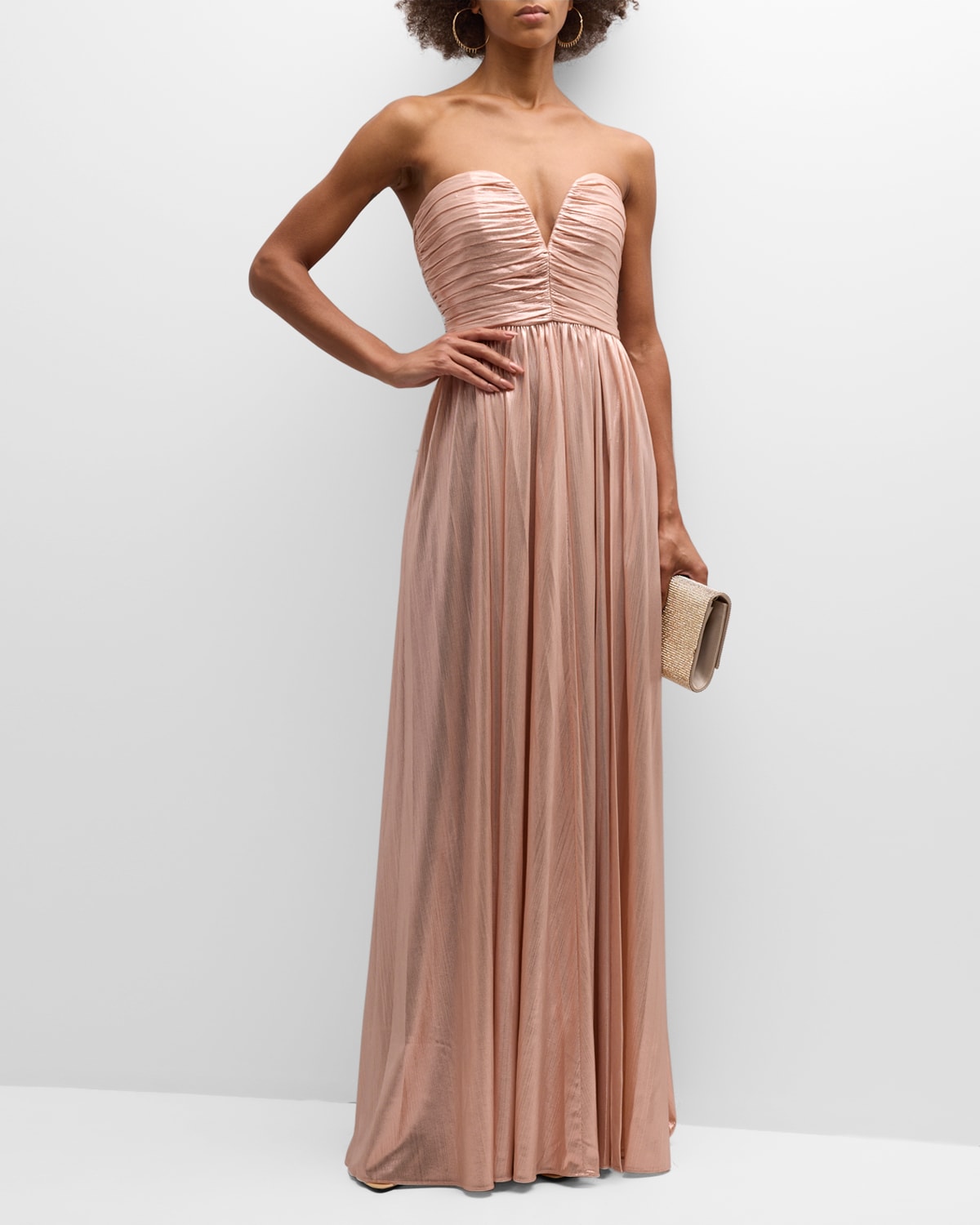 Retrofete Madeleine Long Strapless Sweetheart Dress