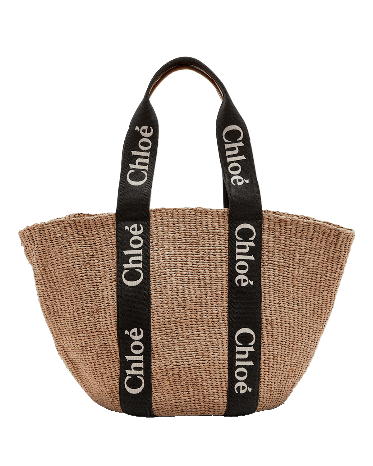 Chloe Woody Large Mifuko Basket Bag with Logo Webbing