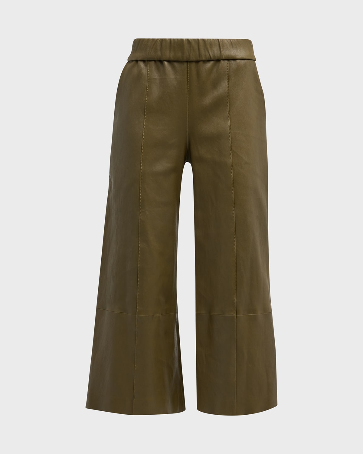 SPRWMN High-Rise Leather Wide-Leg Culotte Pants